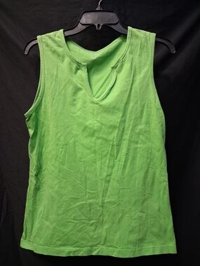 GAP Bright Green Sleeveless V-Notch Tank Top